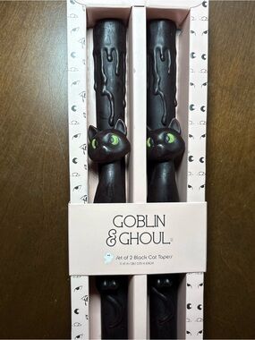 Goblin & Ghoul Black Cat Taper Candles - Set of 2